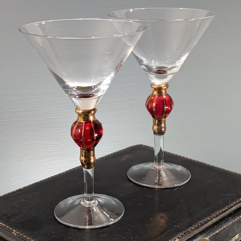 Artland Christmas Splendor Martini glasses set of 2